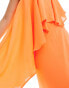 ASOS DESIGN bandeau double layer bias maxi dress in bright orange