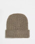 New Balance waffle knit beanie in mushroom grey