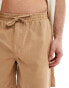 Фото #5 товара ASOS DESIGN wide linen shorts in black/brown 2 pack