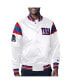 ფოტო #1 პროდუქტის Men's White New York Giants Satin Full-Snap Varsity Jacket