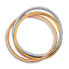 ფოტო #2 პროდუქტის Three Tone Triple Strand Snake Wide Bangle Twisted Bracelet Bands Set Interlocking Stretch Bracelets Gold Plated Stainless Steel Fits 8 to 8.5 inch