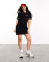 ASOS DESIGN Weekend Collective polo shirt dress with tipping in black