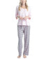 ფოტო #4 პროდუქტის Women's 3/4 Sleeve Top & Boot-Cut Pajama Pants Set