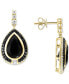 ფოტო #1 პროდუქტის EFFY® Onyx & Diamond (1 ct. t.w.) Drop Earrings in 14k Gold