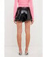 Фото #2 товара Women's Low Waist Faux Leather Shorts