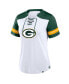 Фото #2 товара Women's White/Green Green Bay Packers Foiled Primary Lace-Up T-Shirt