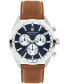 Men's Datron Swiss Quartz Chrono Cognac Leather Watch 40mm