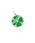 ფოტო #1 პროდუქტის Malachite and Diamond Lucky Clover Charm