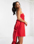 Фото #8 товара Forever New Petite strapless trailing bow mini dress in red