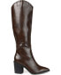 ფოტო #2 პროდუქტის Women's Daria Wide Calf Cowboy Knee High Boots