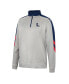 ფოტო #3 პროდუქტის Men's Gray and Navy Ole Miss Rebels Bushwood Fleece Quarter-Zip Jacket