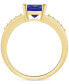 Tanzanite (2-1/3 ct. t.w.) & Diamond (1/8 ct. t.w.) Cushion Ring in 14k Gold