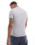 ASOS DESIGN 2 pack muscle fit rib t-shirt in grey marl and blue