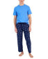 ფოტო #1 პროდუქტის Men's 2-Pc. Solid T-Shirt & Best Dad Printed Pajama Pants Set, Created for Macy's