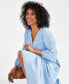 Petite Chambray V-Neck Tiered Shirtdress, Created for Macy's
