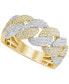 ფოტო #1 პროდუქტის Diamond Pavé Chain Link Statement Ring (3/4 ct. t.w.) in 10k Two-Tone Gold