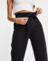 Topshop belted high waisted jeans in black