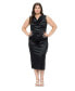 ფოტო #1 პროდუქტის Plus Size Topanga Satin Stretch Cowl Dress