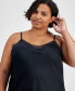 Plus Size Satin Lace-Trim Chemise, Created for Macy's