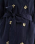 JDY longline trench coat in navy