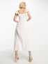 Фото #4 товара & Other Stories linen blend frill detail midaxi dress in white