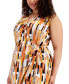 Фото #4 товара Plus Size Printed Faux-Wrap Sheath Dress