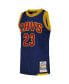 ფოტო #3 პროდუქტის Men's LeBron James Navy Distressed Cleveland Cavaliers 2015/16 Hardwood Classics Authentic Jersey