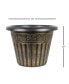 Фото #2 товара Outdoor Dragon Banded Plastic Planter Gold 13 Inches