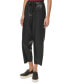 Women's Cropped Faux Leather Wide Leg Pants