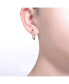 Sterling Silver Cubic Zirconia U-Shaped Huggie Hoop Earrings