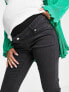 ASOS DESIGN Maternity ultimate skinny jeans in washed black with over the bump waistband