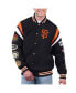 Фото #1 товара Men's Black San Francisco Giants Quick Full-Snap Varsity Jacket