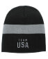 Big Boys Black, Gray Team USA Latitude 2.0 Stripe Knit Beanie - фото #2