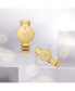 ფოტო #4 პროდუქტის Sapphire Women's Swiss Diamond (1/20 ct. t.w.) Gold-Tone PVD Bracelet Watch 28mm