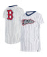 Фото #1 товара Футболка для малышей New Era Белая с полосками Boston Red Sox V-образным вырезом
