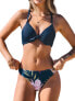 CUPSHE Women's Bikini Set with Knot, Triangle Bikini Swimsuit, Low Rise Swimwear, Two-Piece Swimsuit
