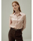 Фото #15 товара Women's Basic Concealed Placket Silk Shirt