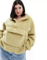 ONLY Curve high neck fleece in sage green