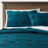 Фото #1 товара Twin/Twin Extra Long Tufted Diamond Crinkle Comforter & Sham Set Dark Teal Blue