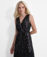 ფოტო #3 პროდუქტის Women's Sequinned Pleated Tie-Waist Evening Gown