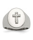 Фото #1 товара Stainless Steel Polished Sterling Silver Cross CZ Signet Ring