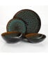 Фото #2 товара Kyoto Teal 16-piece Double Bowls Dinnerware Set, Service for 4