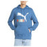 Фото #1 товара Puma Classics Logo Interest Pullover Hoodie Mens Blue Casual Outerwear 53465348