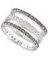 Фото #1 товара 3-Pc. Set Marcasite (7/8 ct. t.w.) & Crystal Stack Rings in Sterling Silver