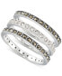 ფოტო #1 პროდუქტის 3-Pc. Set Marcasite (7/8 ct. t.w.) & Crystal Stack Rings in Sterling Silver