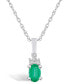 Фото #1 товара Macy's emerald (1/2 Ct. t.w.) and Diamond Accent Pendant Necklace