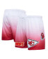 Фото #2 товара Men's Red, White Kansas City Chiefs Ombre Mesh Shorts