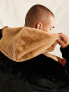 Фото #3 товара ASOS DESIGN oversized faux fur hoodie with brown colourblock