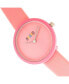 ფოტო #2 პროდუქტის Unisex Blade Pink Leatherette Strap Watch 37mm