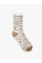 Zebra Desenli Çorap Yumuşak Dokulu
